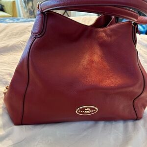 Coach Burgundy Leather Shoulder Bag